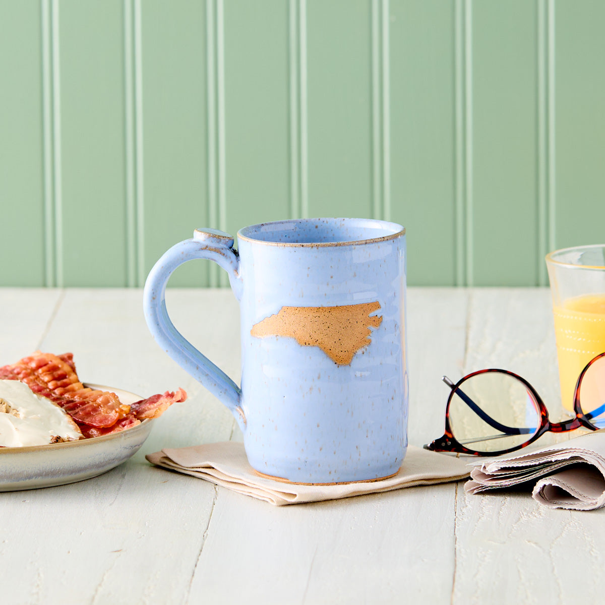 Light Blue NC Pottery Mug | North Carolina Pottery