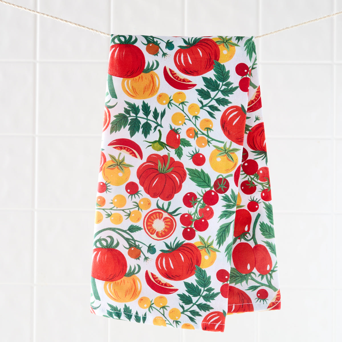 2 Pack Kitchen Towels, 24x16 Inches - Cute Tomato Print Dish Cloths, Highly Absorbent & Soft For Drying Dishes
