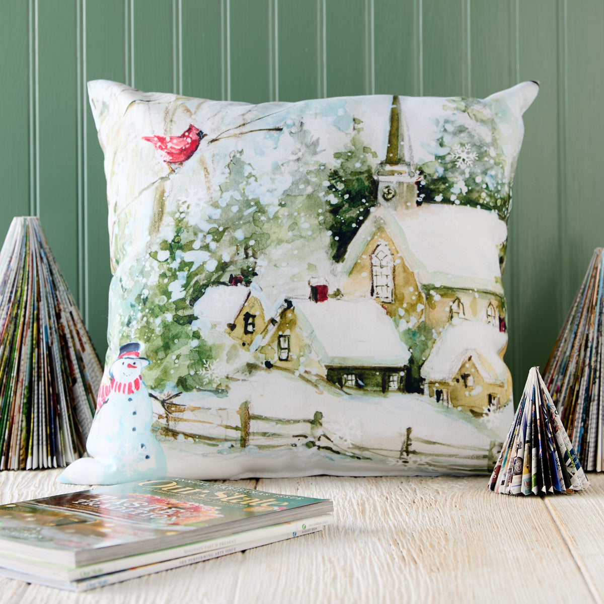 Winter Church Indoor Outdoor Pillow North Carolina Home