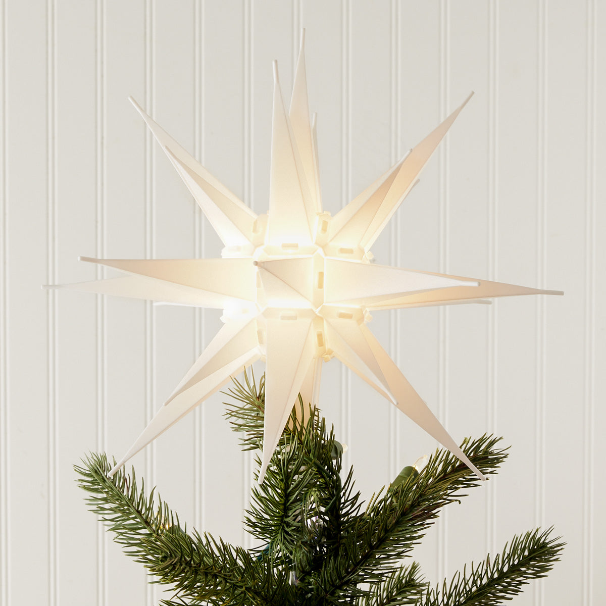 Large Moravian Sputnik Clear Star Topper For Ceramic Christmas Tree – Acrylic Retro Atomic Design