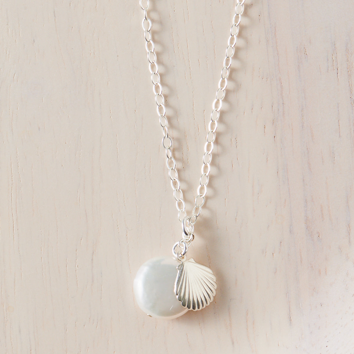 Coin Pearl Coastal Necklace