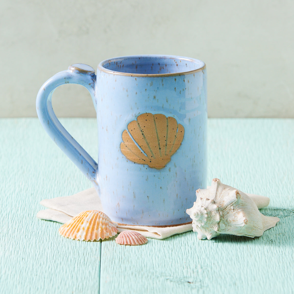 Scallop Shell Pottery Mug