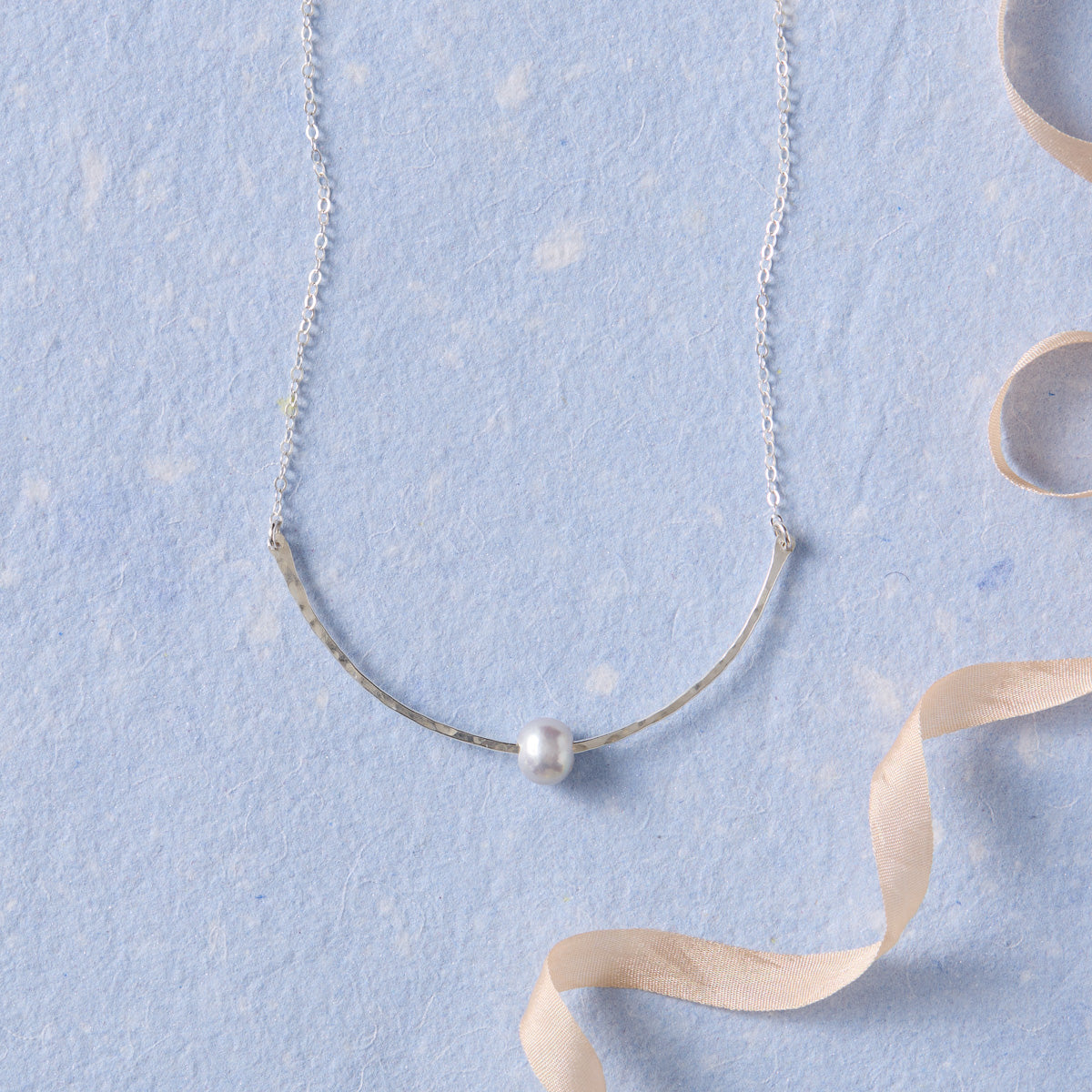 Silver Arch Pearl Necklace