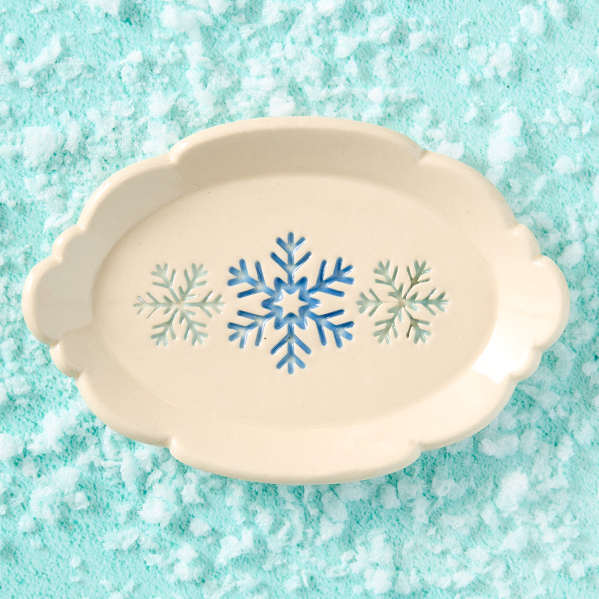 Snowflake Pottery Dish