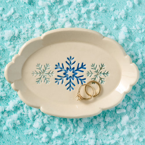 Snowflake Pottery Dish