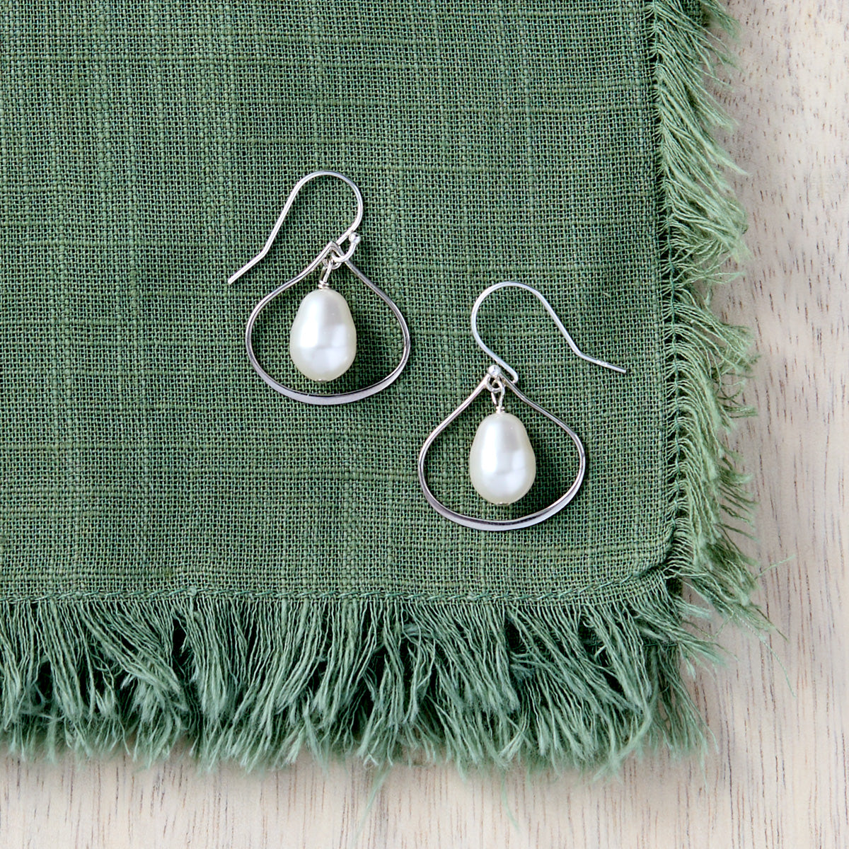 Pearl Silver Drop Earrings