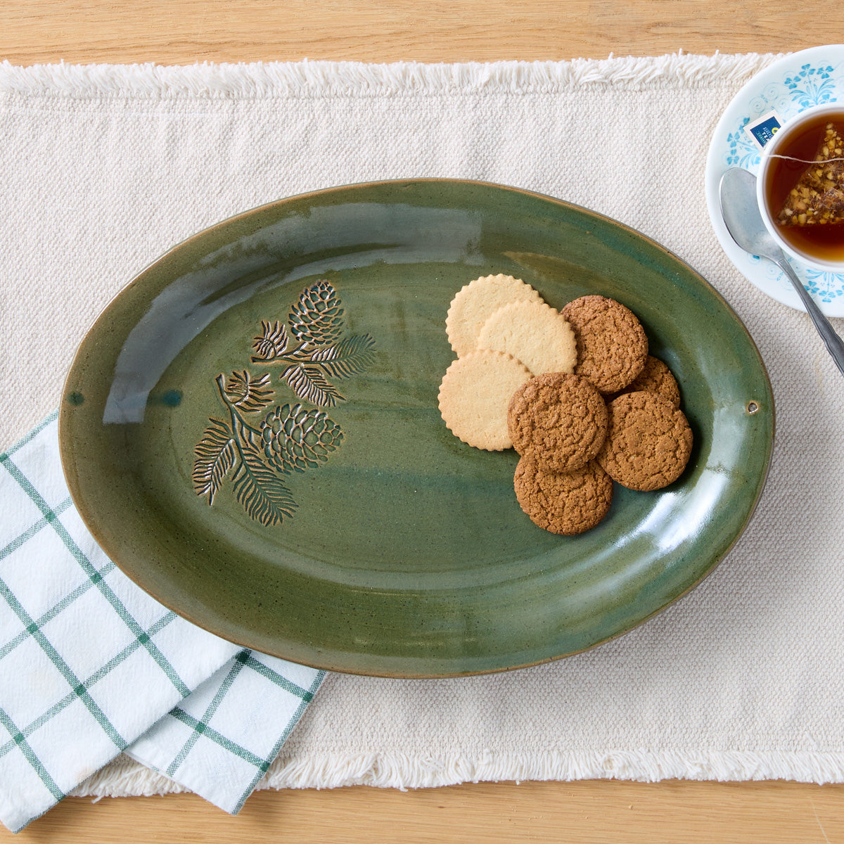 Pinecone Pottery Platter