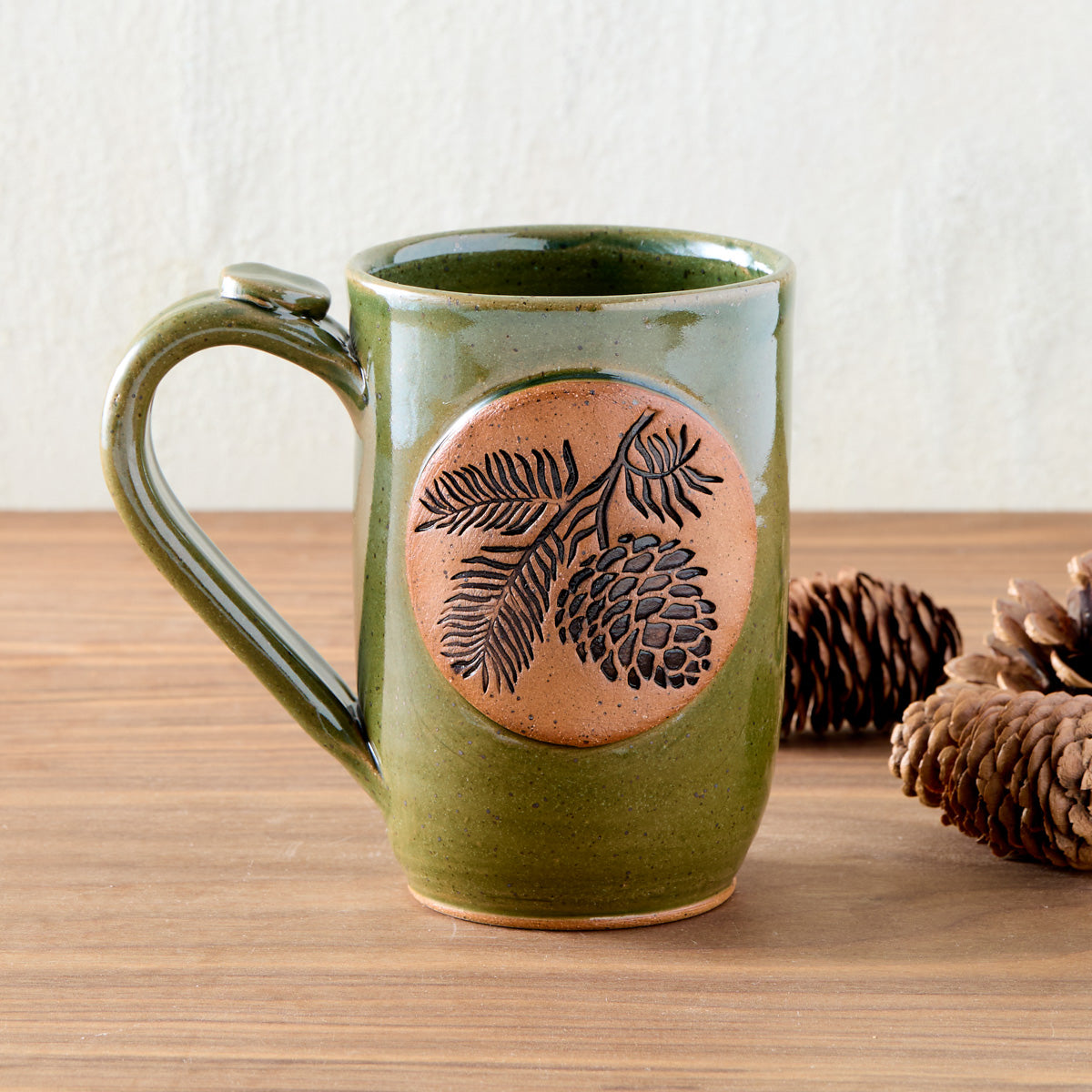 Pinecone Pottery Mug