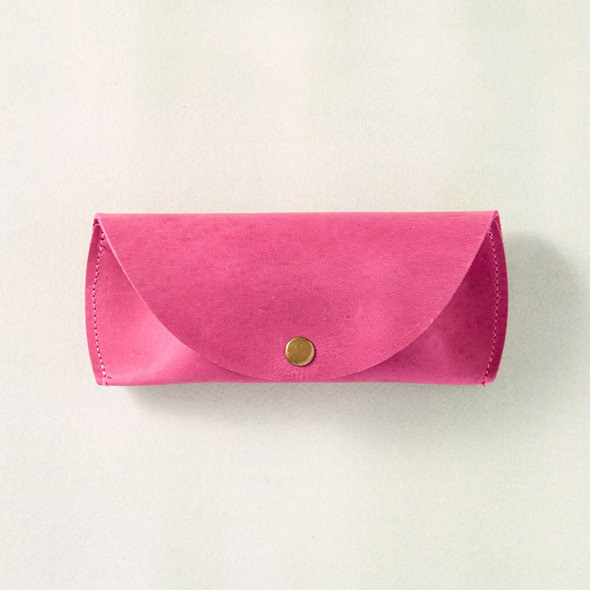 Pink Leather Eyeglass Case