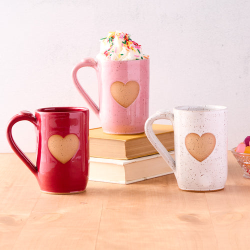 Heart Pottery Mugs