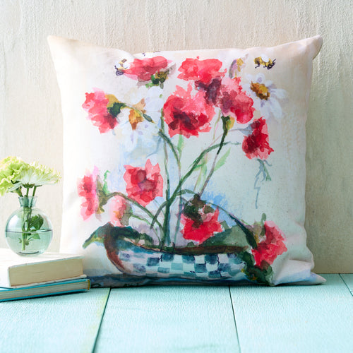 Colorful Carnations Indoor/Outdoor Pillow