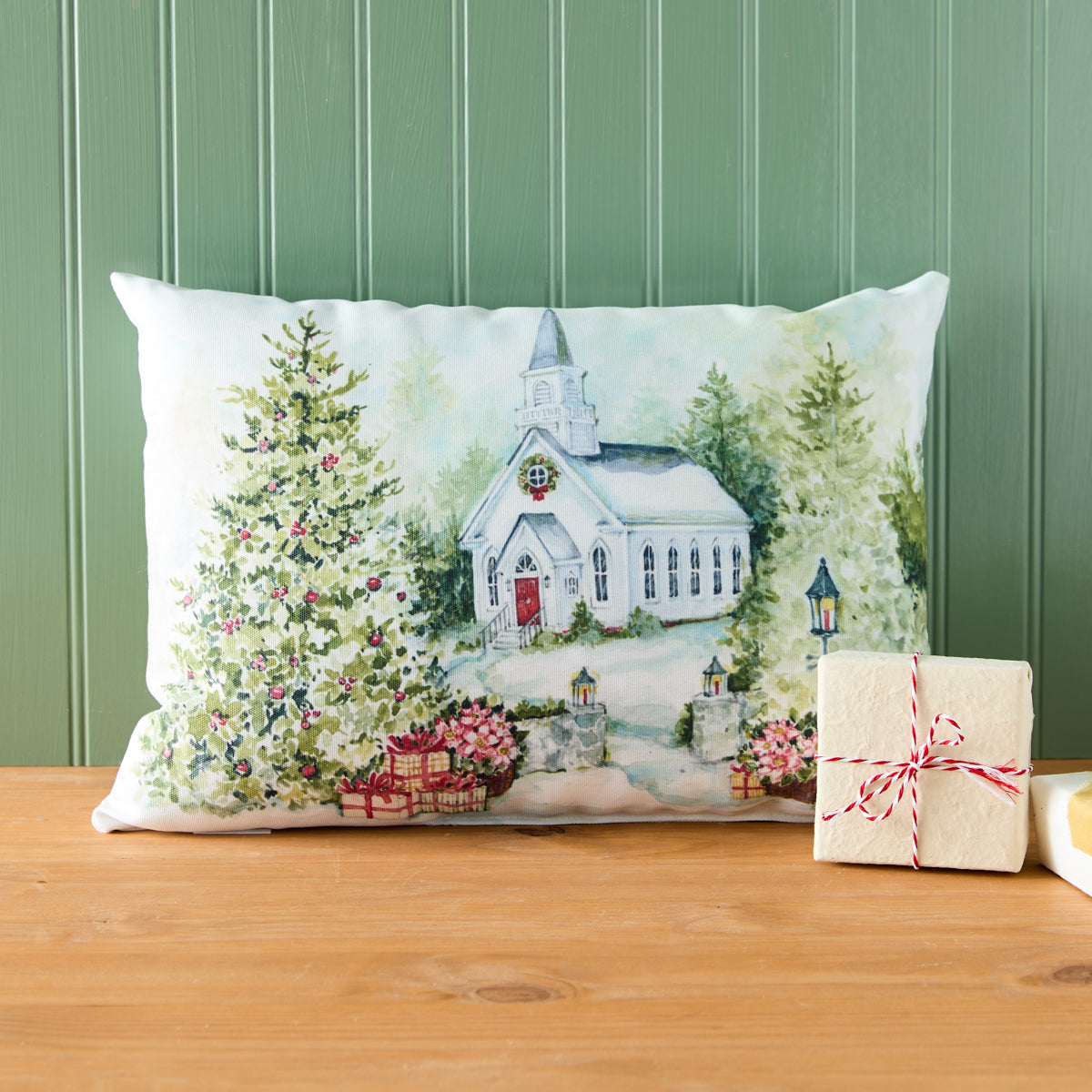 Holiday Church Indoor/Outdoor Pillow