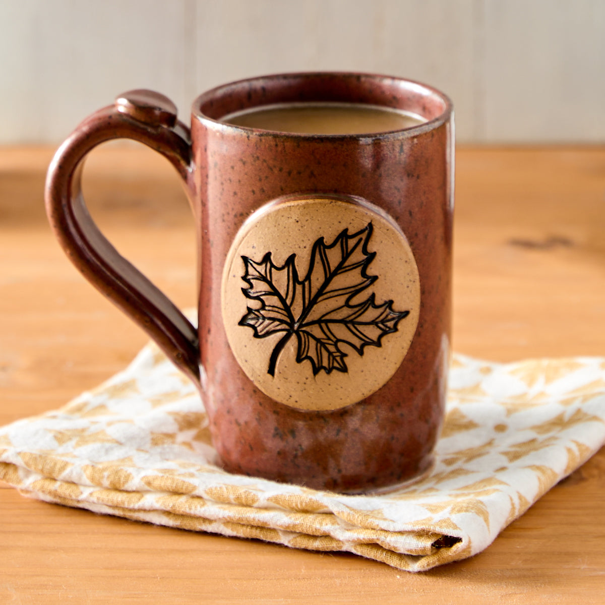Maple Leaf Pottery Mug