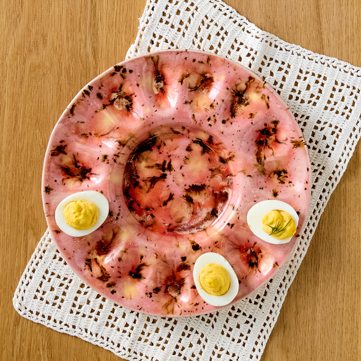 Fall Hues Pottery Egg Platter