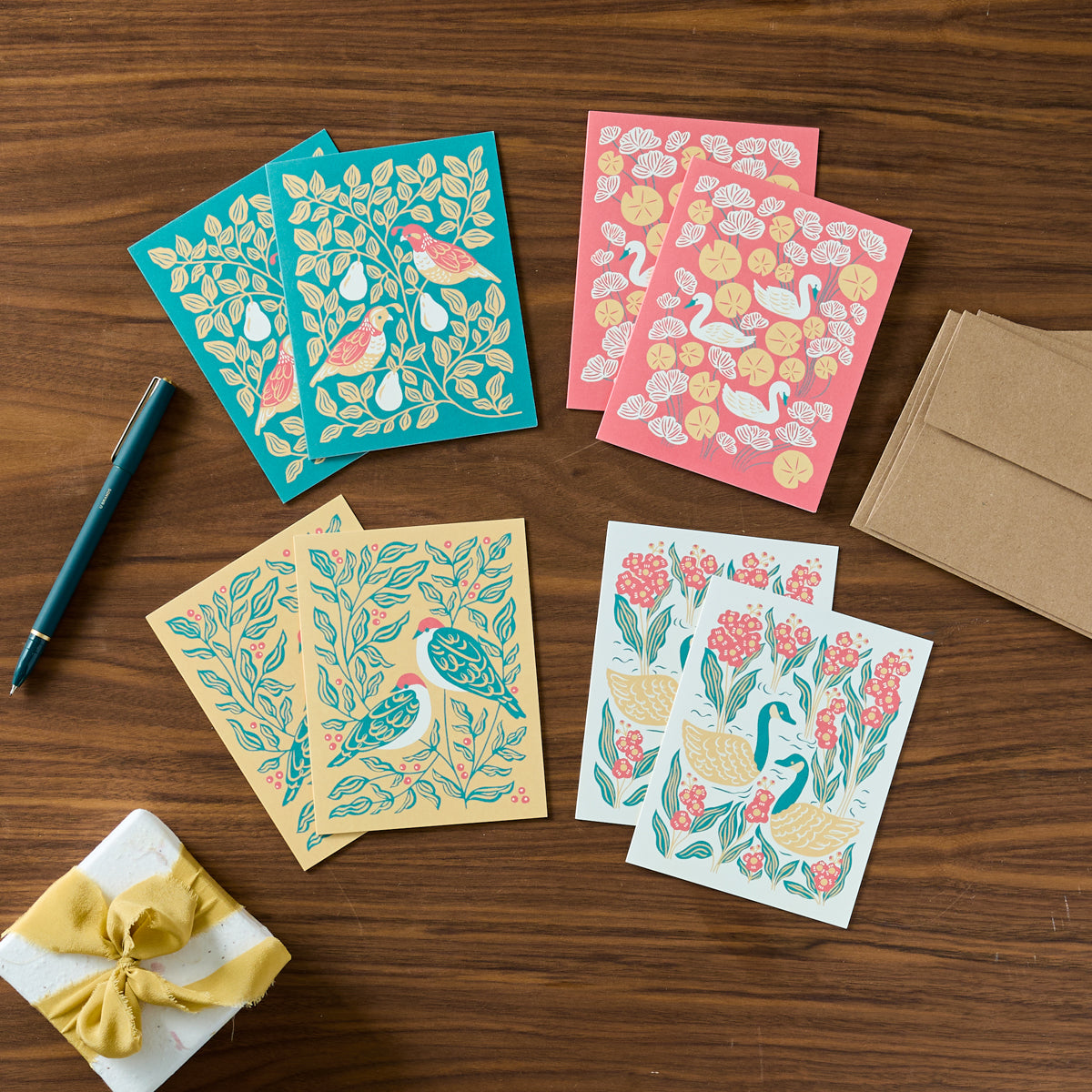 Holiday Birds Greeting Card Set