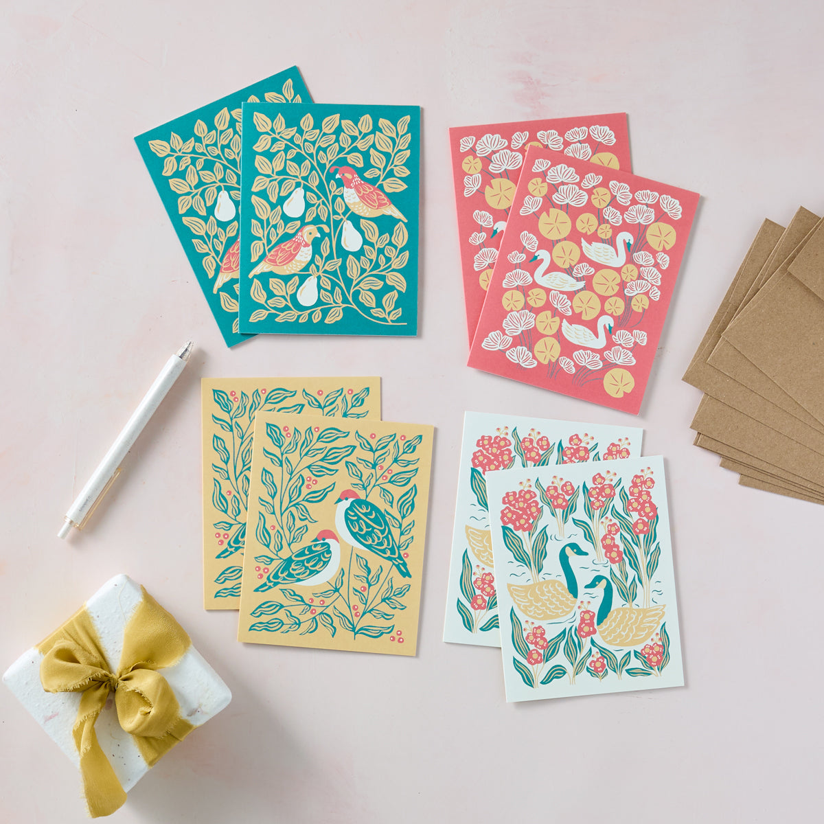 Holiday Birds Greeting Card Set