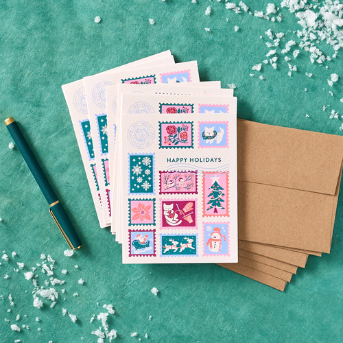 Holiday Postage Greeting Card Set