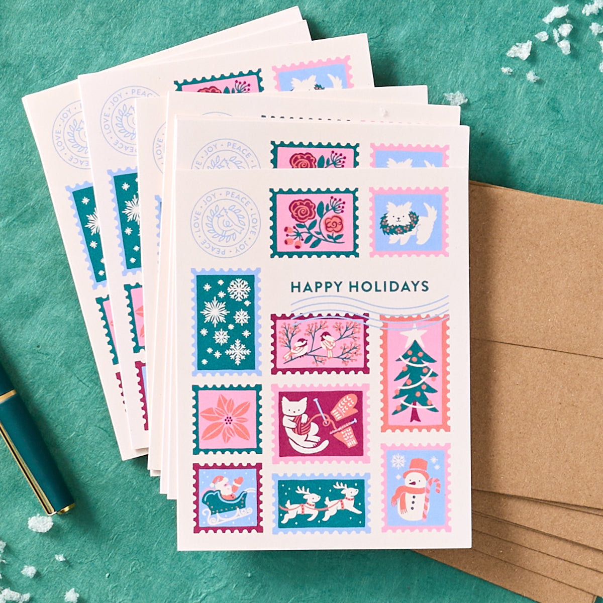 Holiday Postage Greeting Card Set