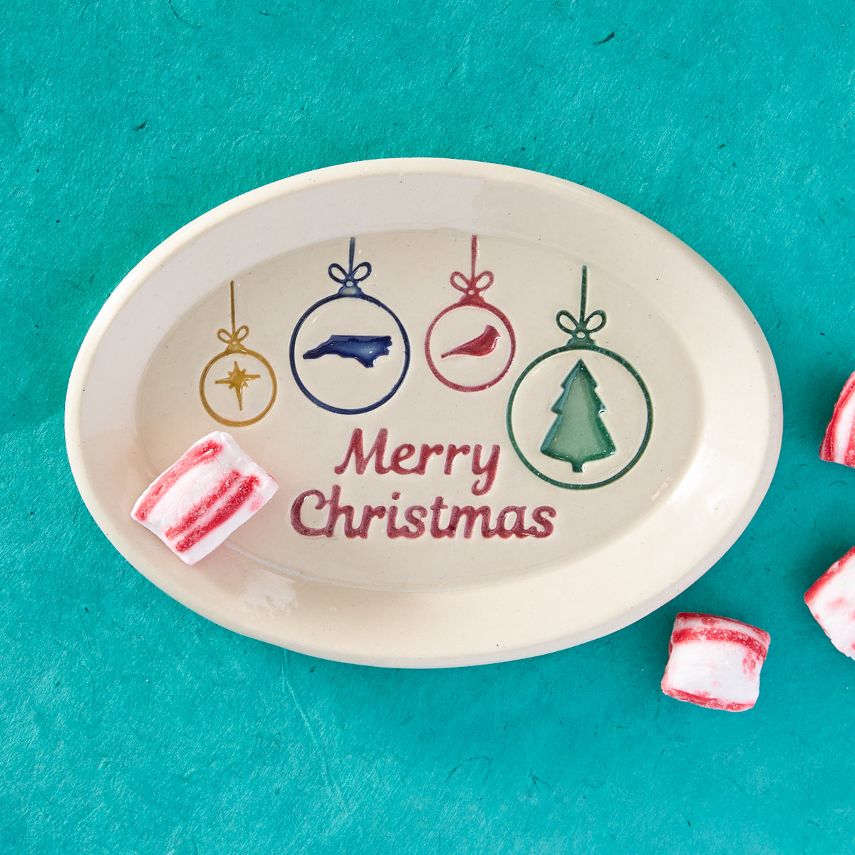 Merry Christmas Pottery Dish