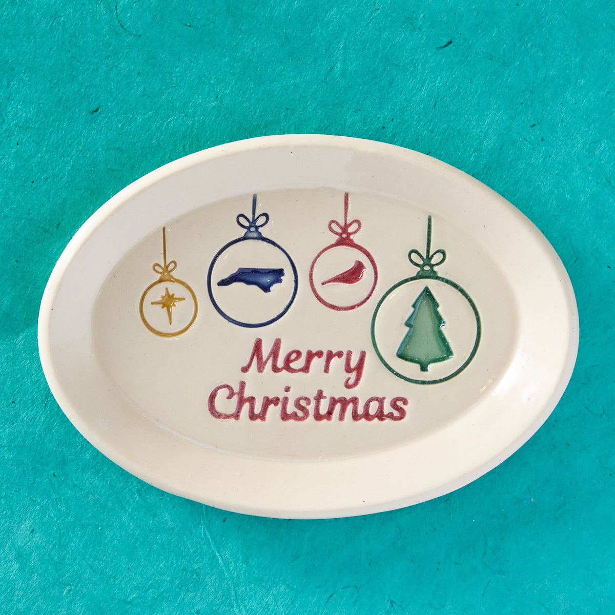 Merry Christmas Pottery Dish