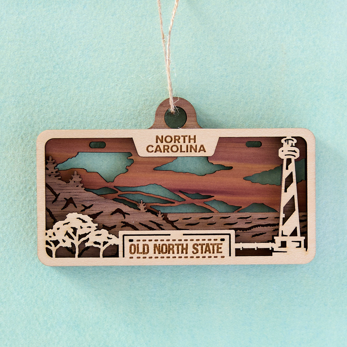 Wooden License Plate Ornament