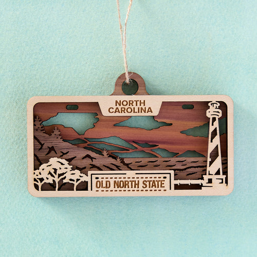 Wooden License Plate Ornament