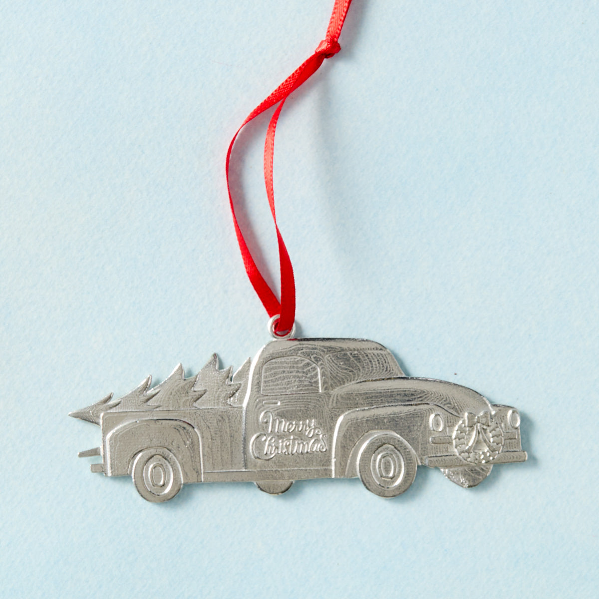 Pewter Tree Farm Truck Ornament