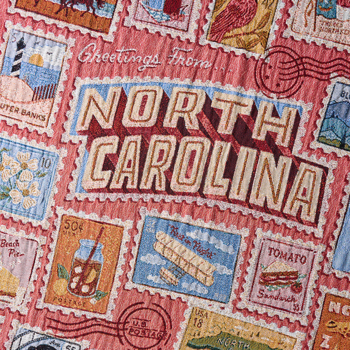 Greetings from North Carolina Throw Blanket