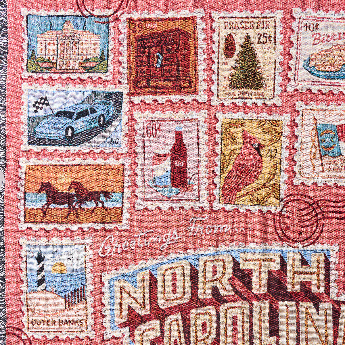 Greetings from North Carolina Throw Blanket