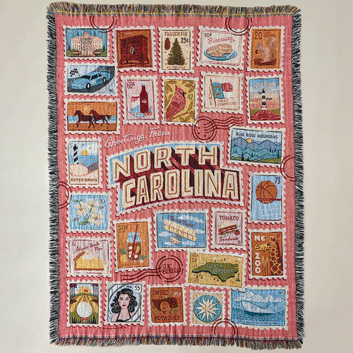 Greetings from North Carolina Throw Blanket