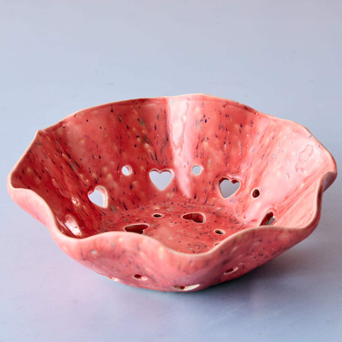 Pottery Heart Berry Bowl