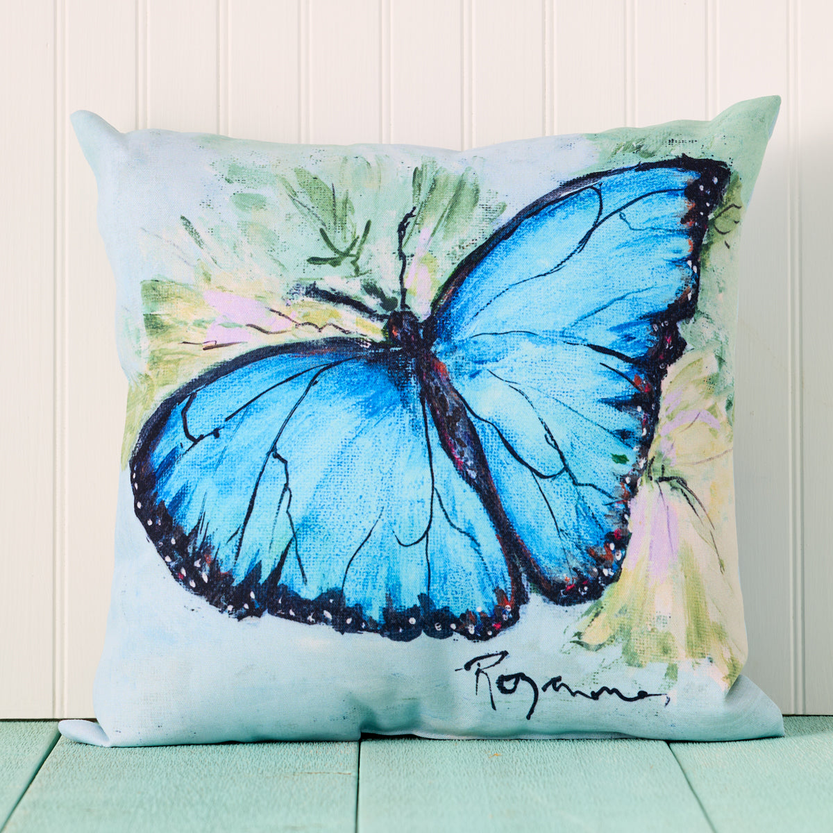 Blue Butterfly Indoor/Outdoor Pillow