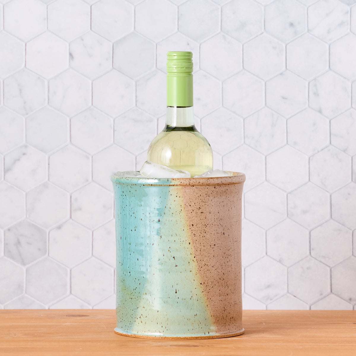 Tricolor Pottery Crock