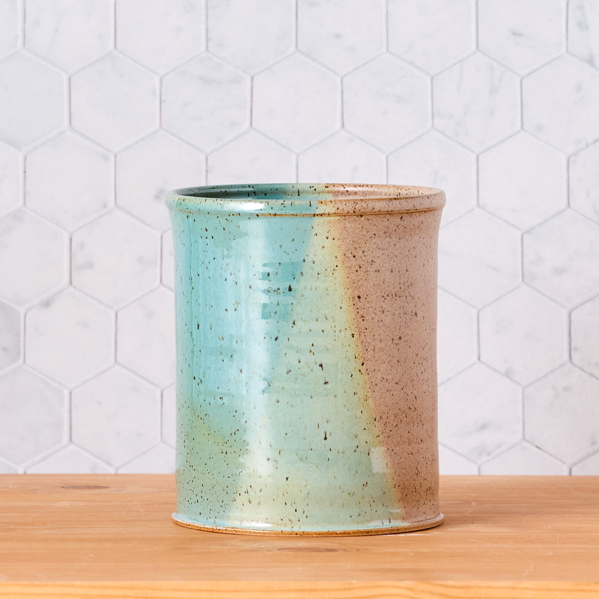 Tricolor Pottery Crock