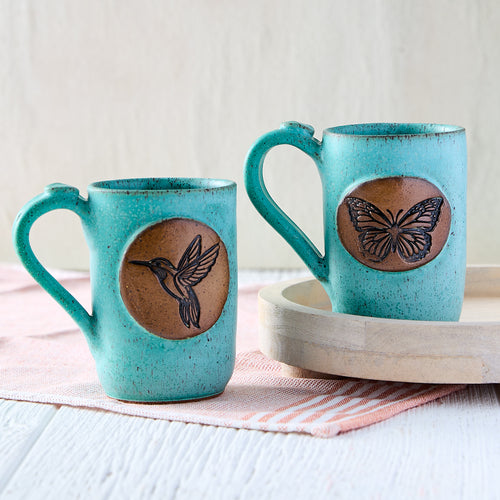 Turquoise Spring Pottery Mugs
