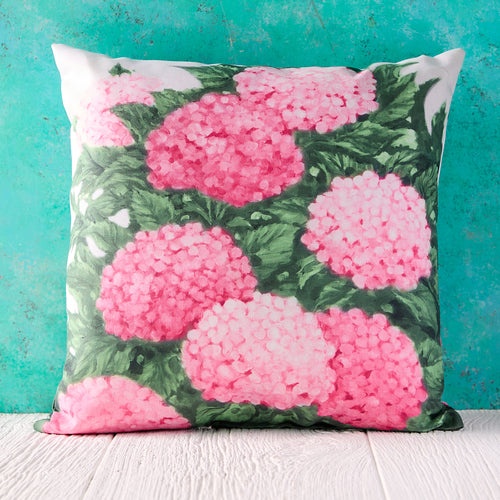 Pink Hydrangea Indoor/Outdoor Pillow