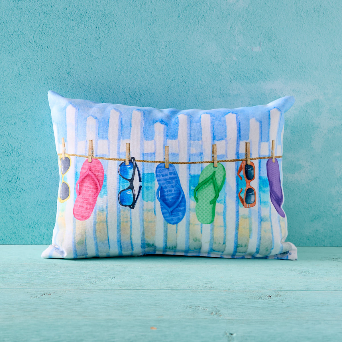 Flip-Flop Clothesline Indoor/Outdoor Pillow