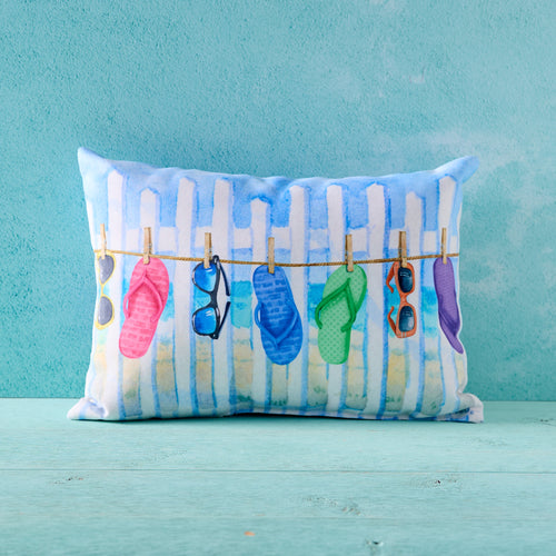 Flip-Flop Clothesline Indoor/Outdoor Pillow