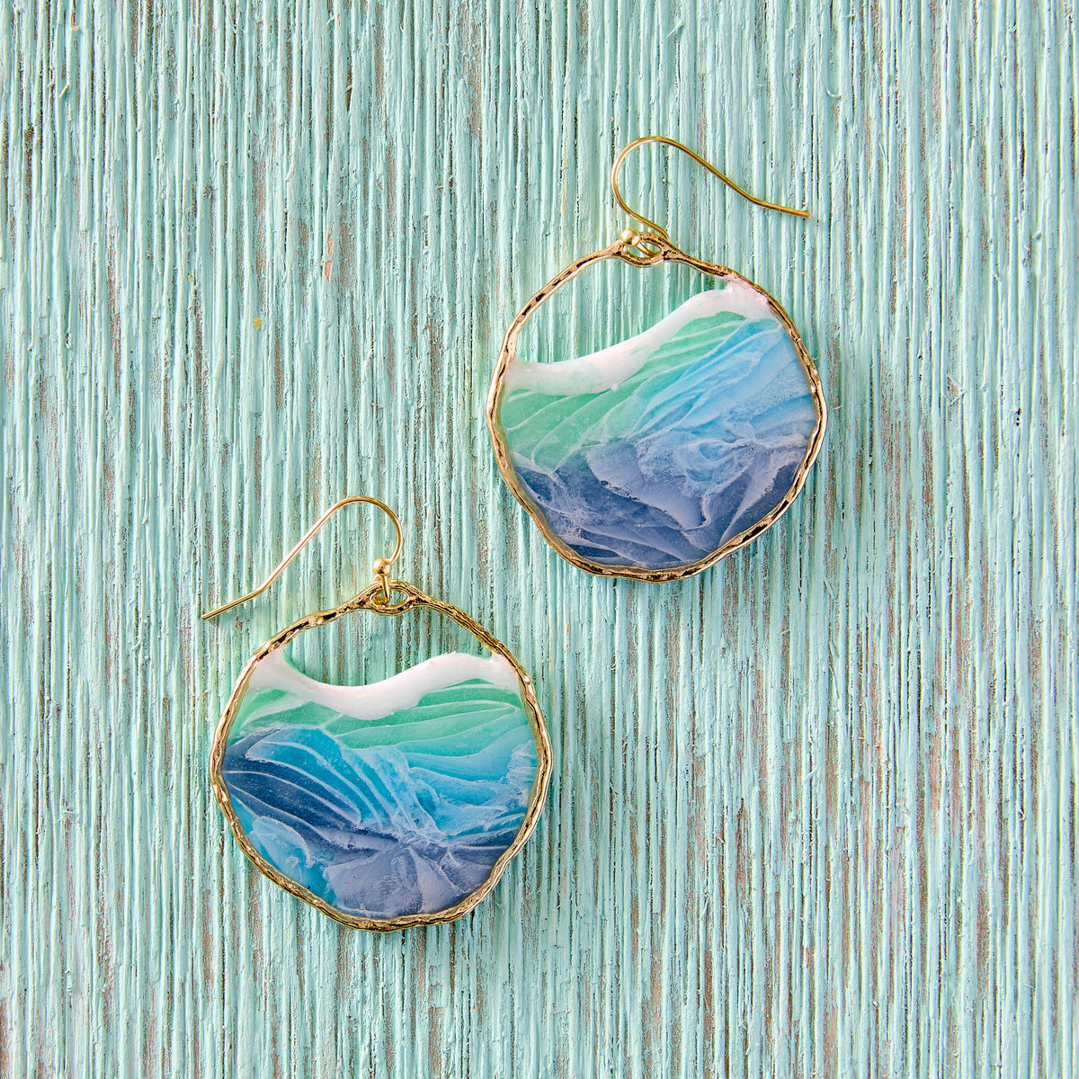Ocean Wave Hoop Earrings