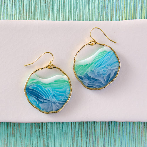 Ocean Wave Hoop Earrings
