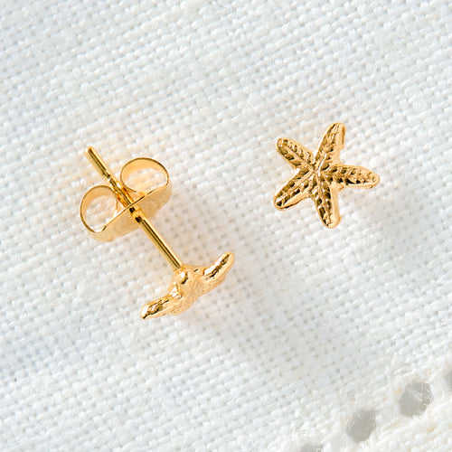 Gold Starfish Stud Earrings