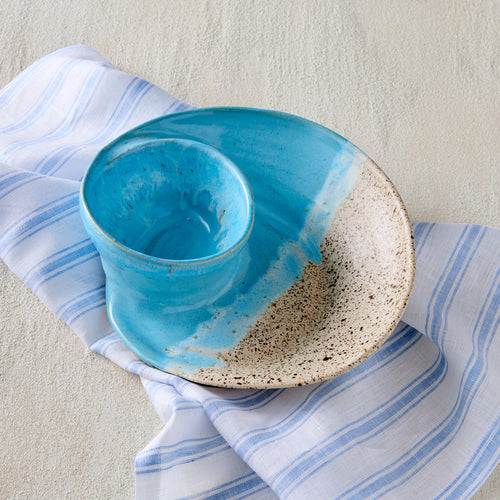 Coastal Swirl Pottery Bowl