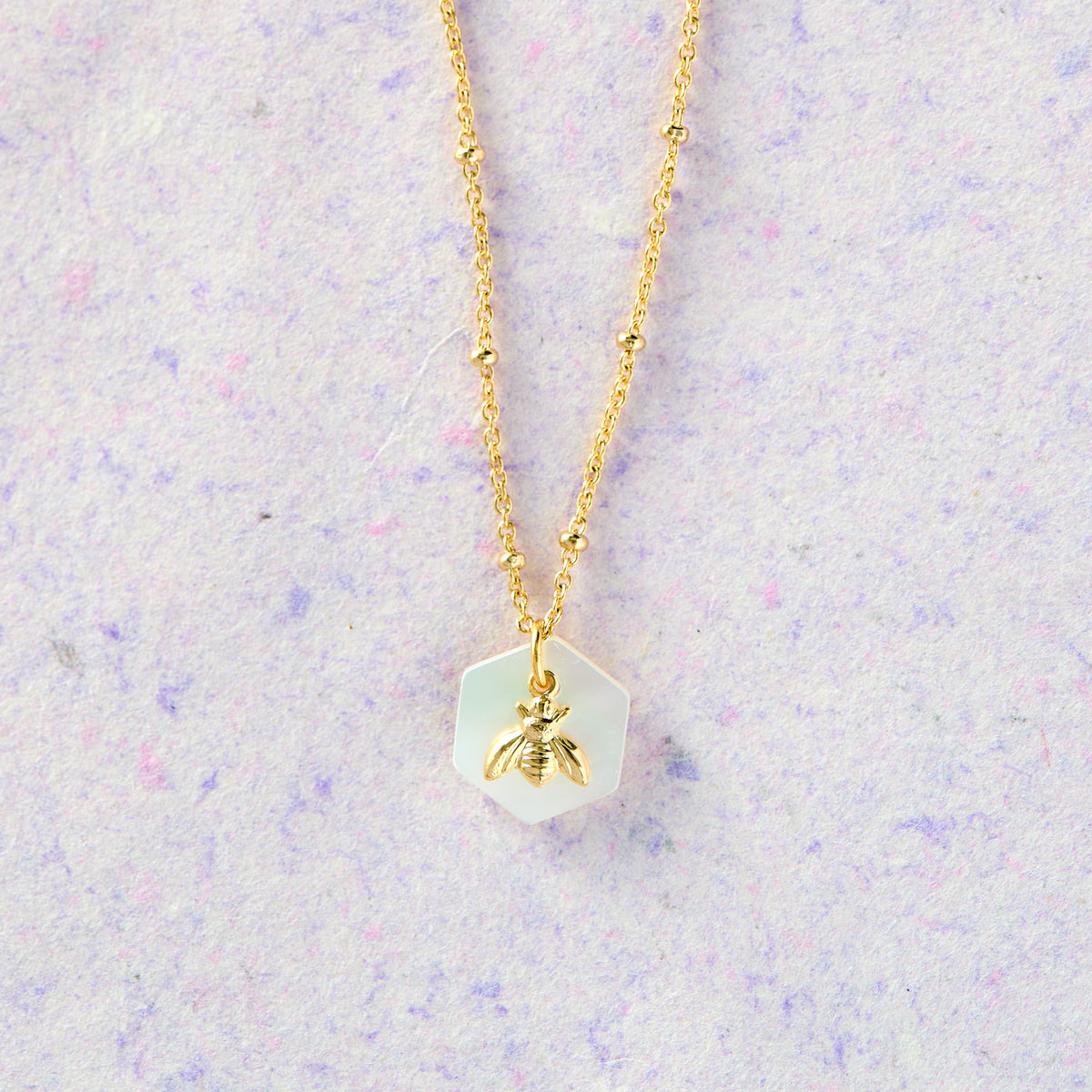 Mother-of-Pearl Honeybee Necklace