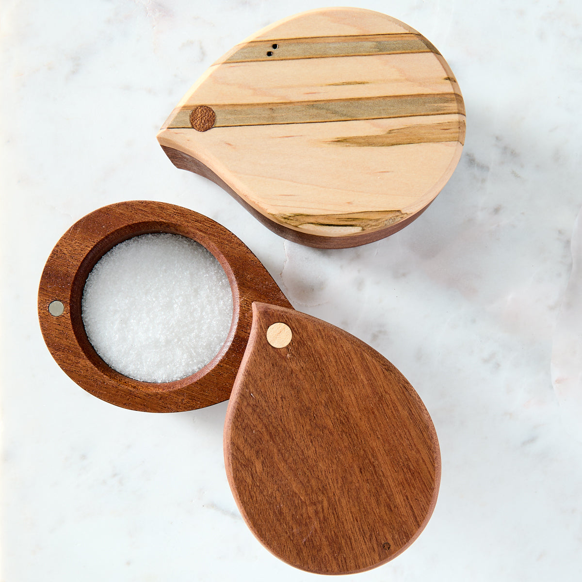 Wooden Teardrop Salt Box