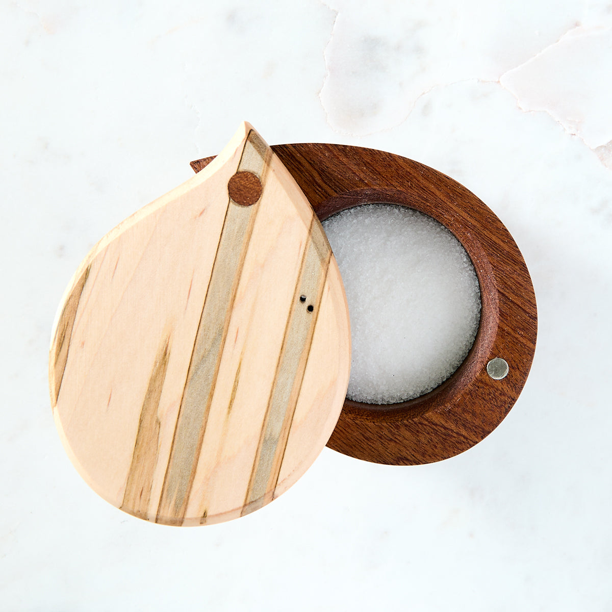 Wooden Teardrop Salt Box