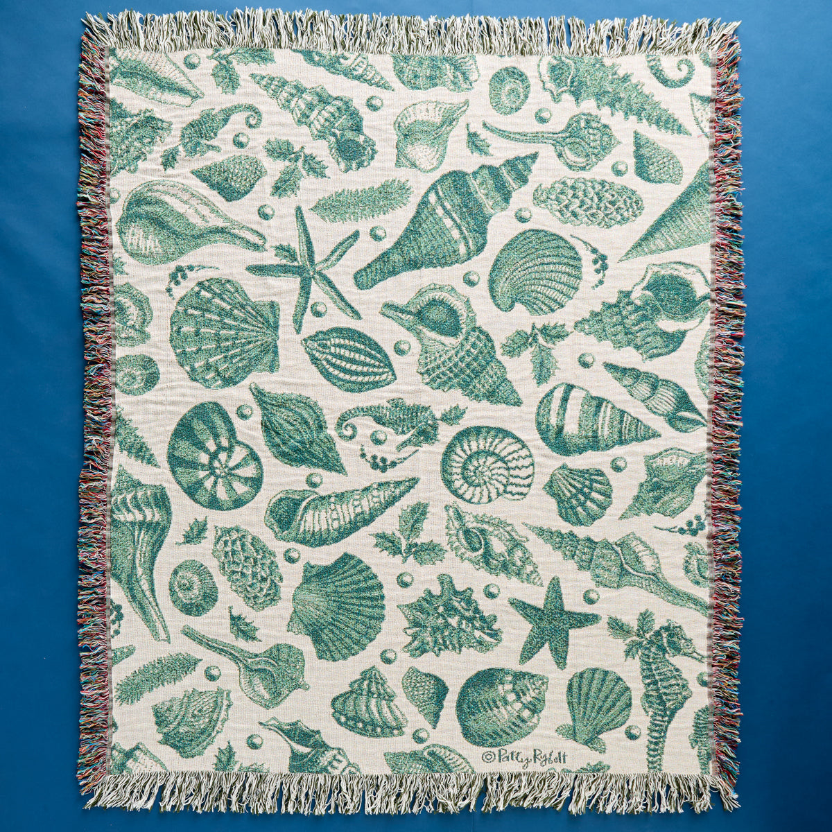 Coastal Seashells Throw Blanket
