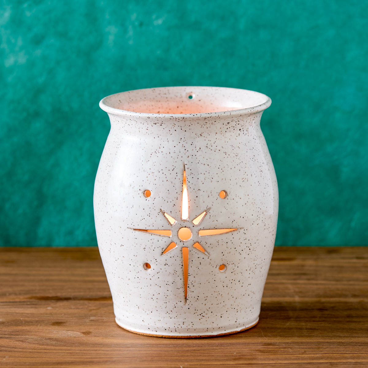 Holiday Star Pottery Luminary