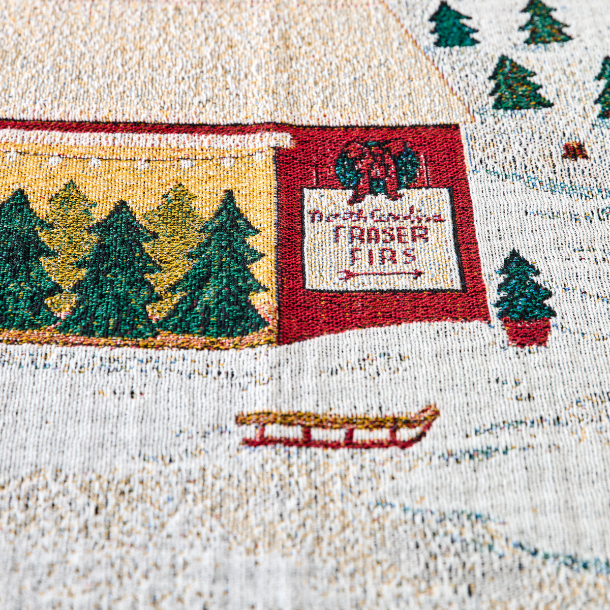 North Carolina Christmas Tree Farm Throw Blanket