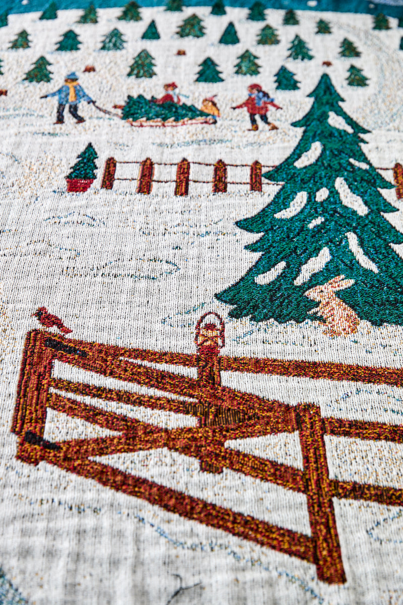 North Carolina Christmas Tree Farm Throw Blanket