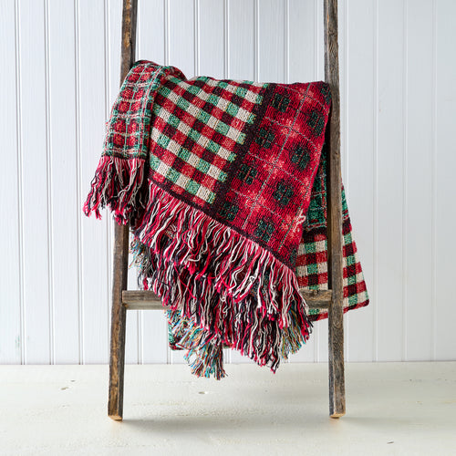 Red Plaid Throw Blanket